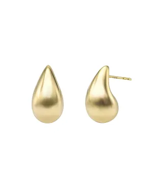 14k Gold Large Teardrop Stud Earrings