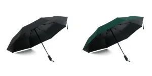 ABSORBIA Unisex 3X Folding Umbrella Black and Dark Green (Pack of 2), For Rain & Sun Protection and also windproof | Double Layer Folding Portable Umbrella with Cover | Fancy and Easy to Travel
