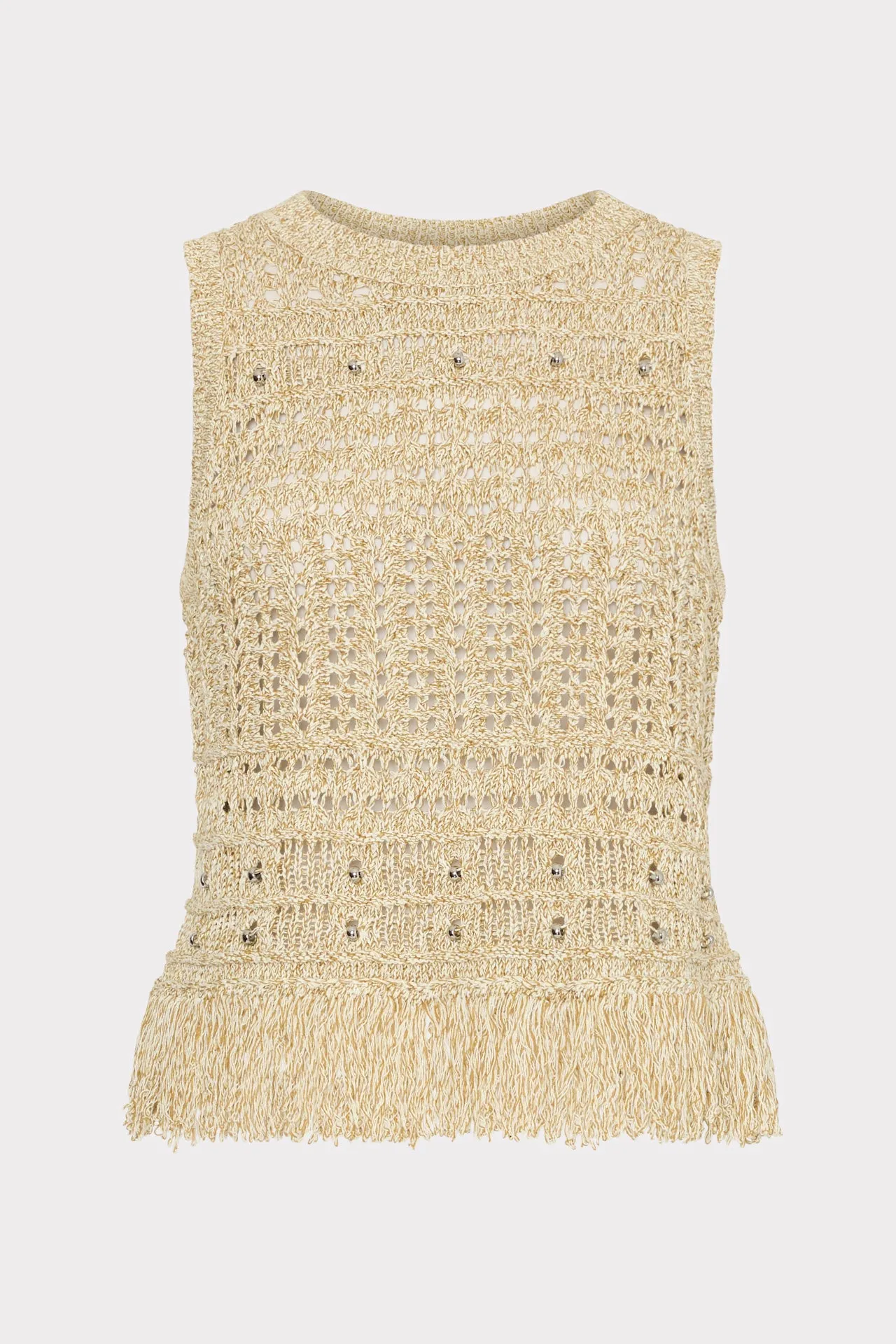 Beaded Fringe Knit Top