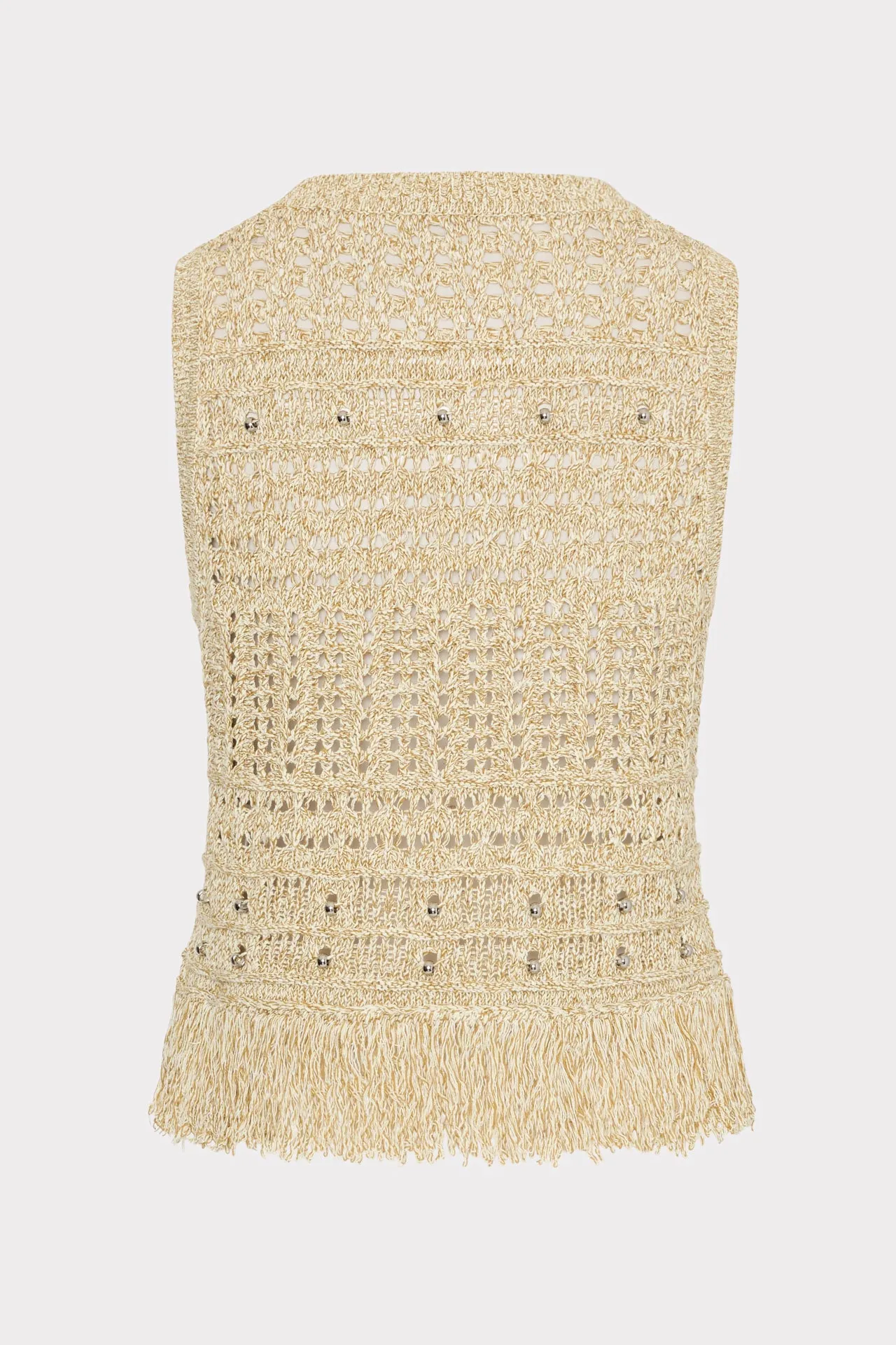 Beaded Fringe Knit Top