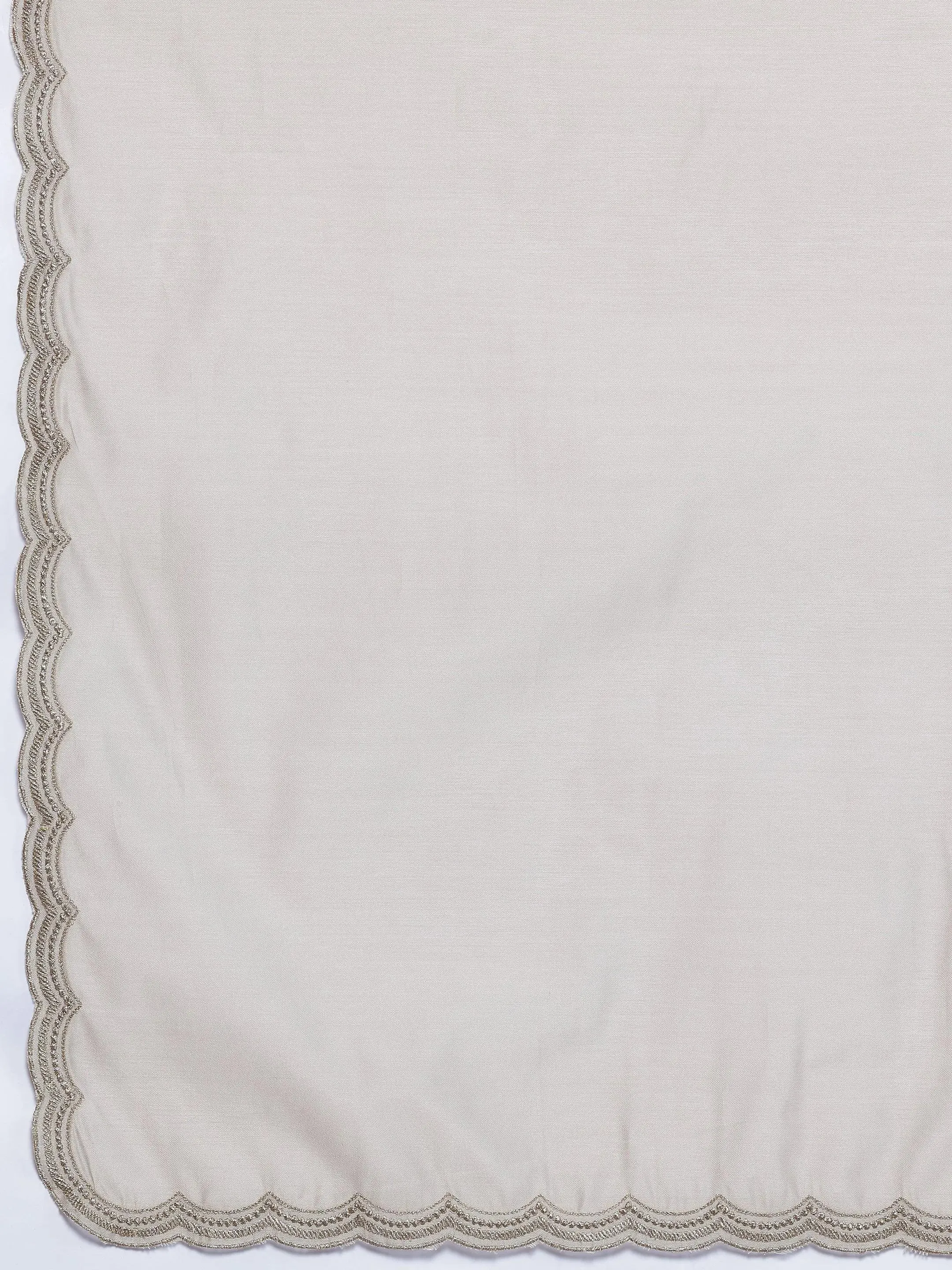 Beige Embroidered Chanderi Silk Straight Suit With Dupatta