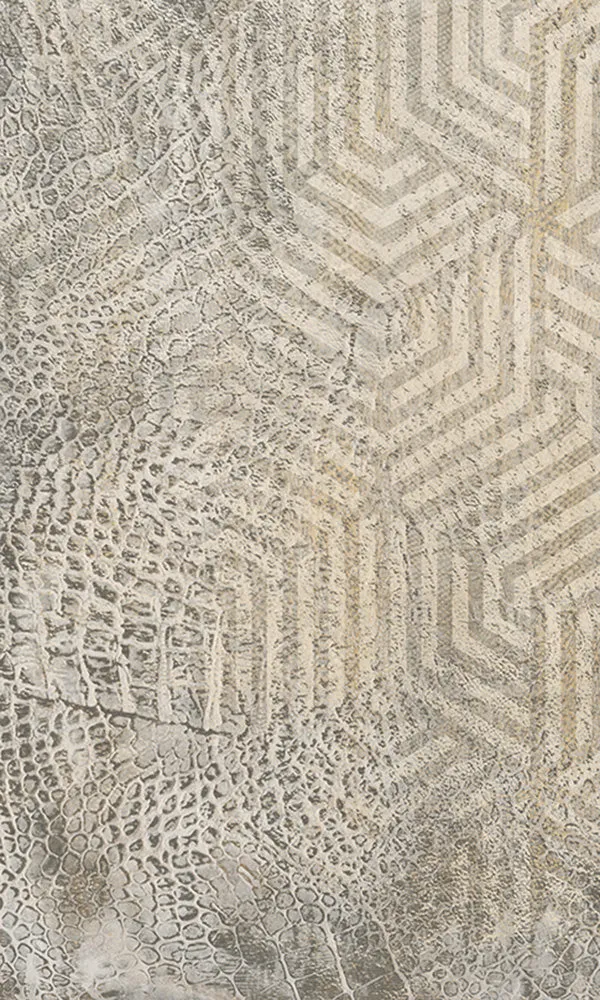 Beige Geometric Reptile Skin Mural Wallpaper M9514