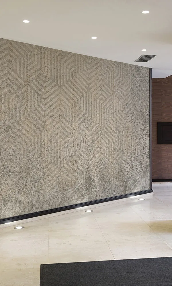 Beige Geometric Reptile Skin Mural Wallpaper M9514