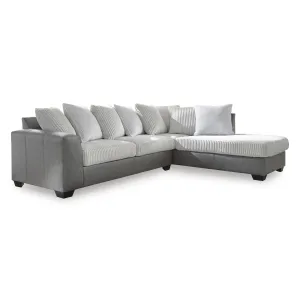 Benchcraft Clairette Court Fabric and Leather Look 2 pc Sectional 3150366/3150317