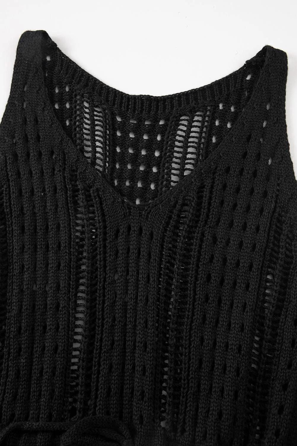 Black Crochet Beach Cover Up Dress