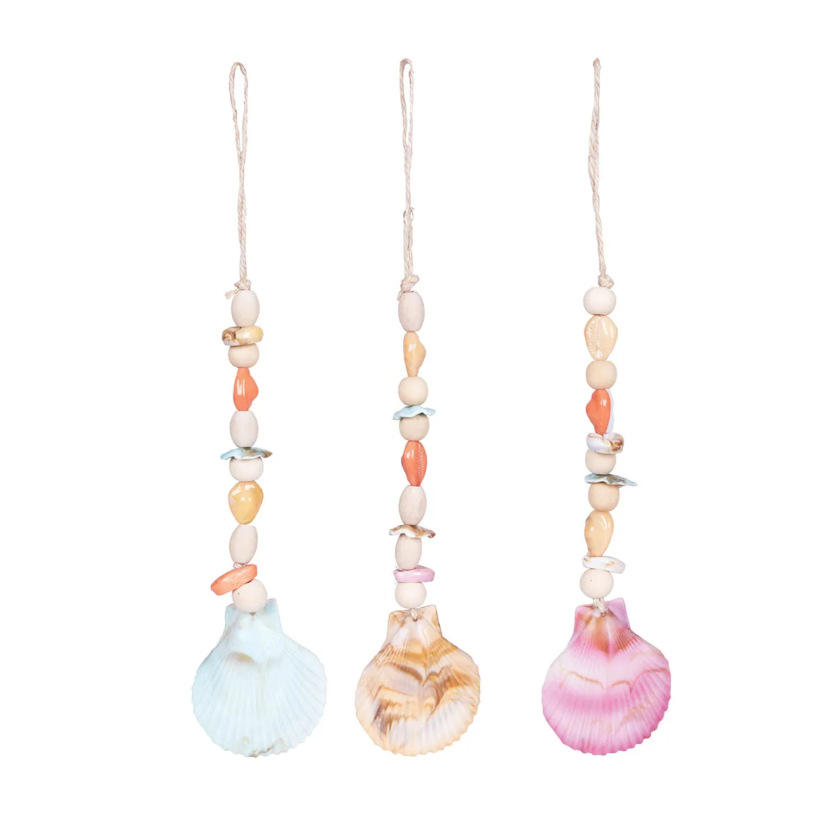 Boho Shell Drop Ornaments, Asst. 3
