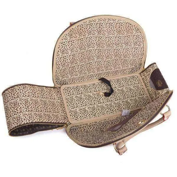 Brown and Tan Pattern Bowling Tote Dog Carrier