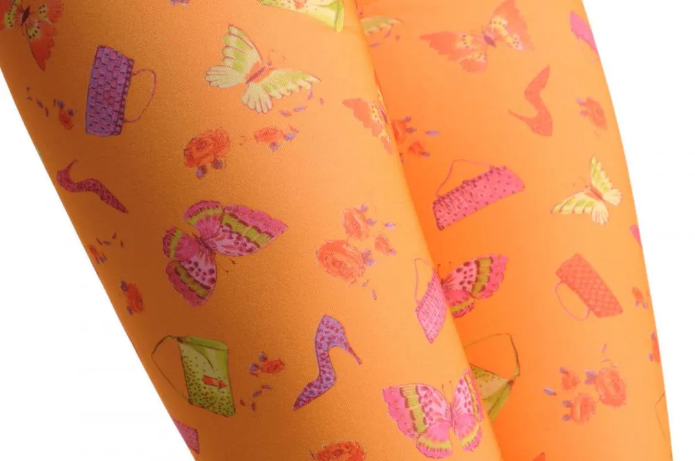 Butterflies Shoes & Bags On Orange