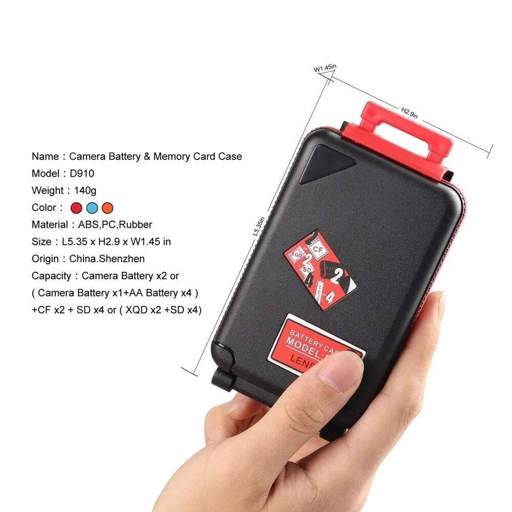 Camera Waterproof Battery Box for Canon Lp-e6 Lp-e17 Sony Np-fw50 Np-fz100 Nikon En-el17 Battery Sd Cf Xqd Memory Card Case