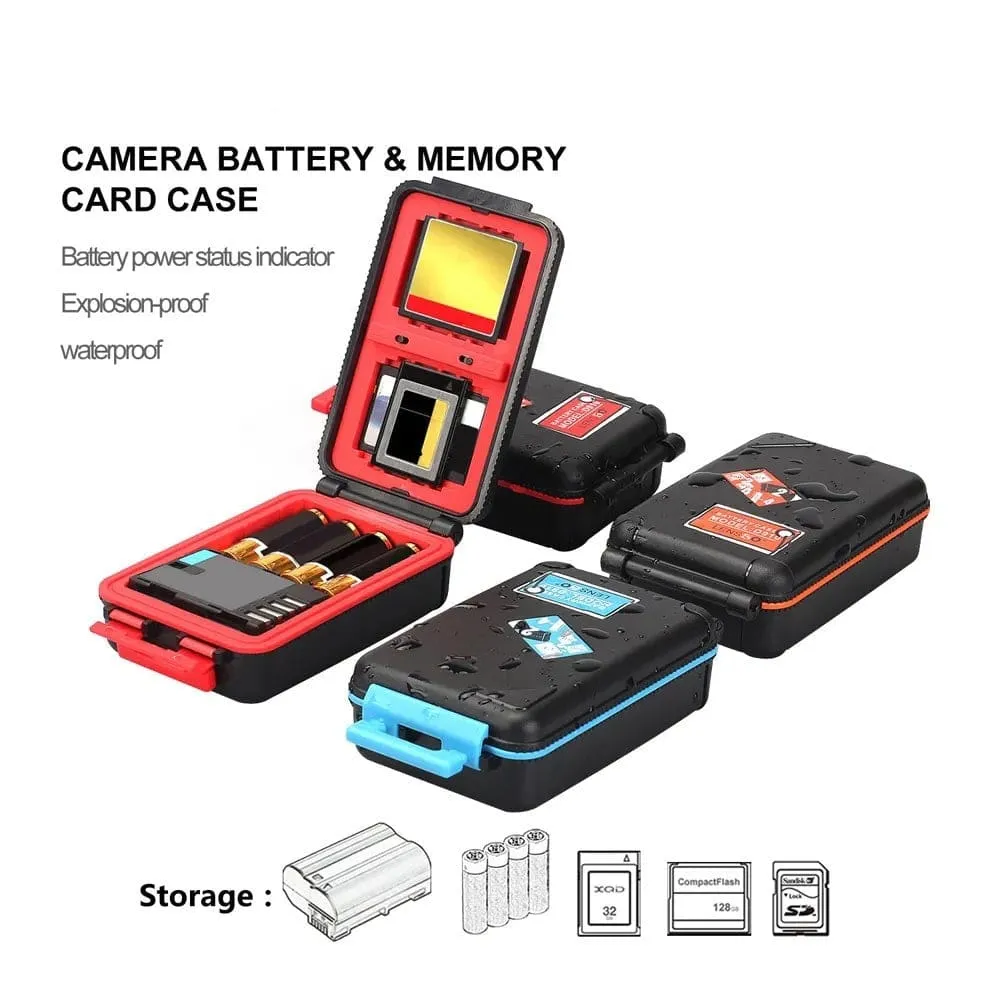 Camera Waterproof Battery Box for Canon Lp-e6 Lp-e17 Sony Np-fw50 Np-fz100 Nikon En-el17 Battery Sd Cf Xqd Memory Card Case