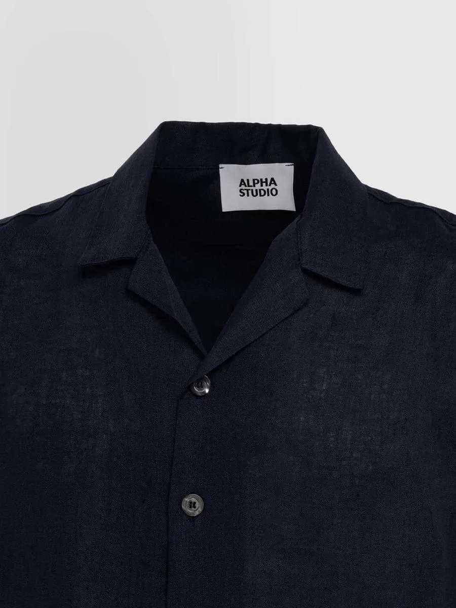 Camicia bowling in lino navetta
