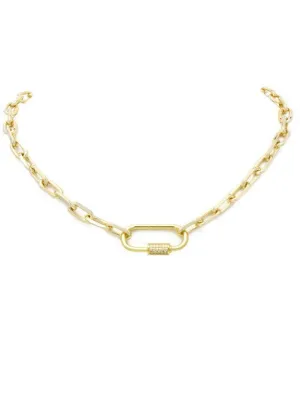 Chain Link Pendant Necklace - Gold