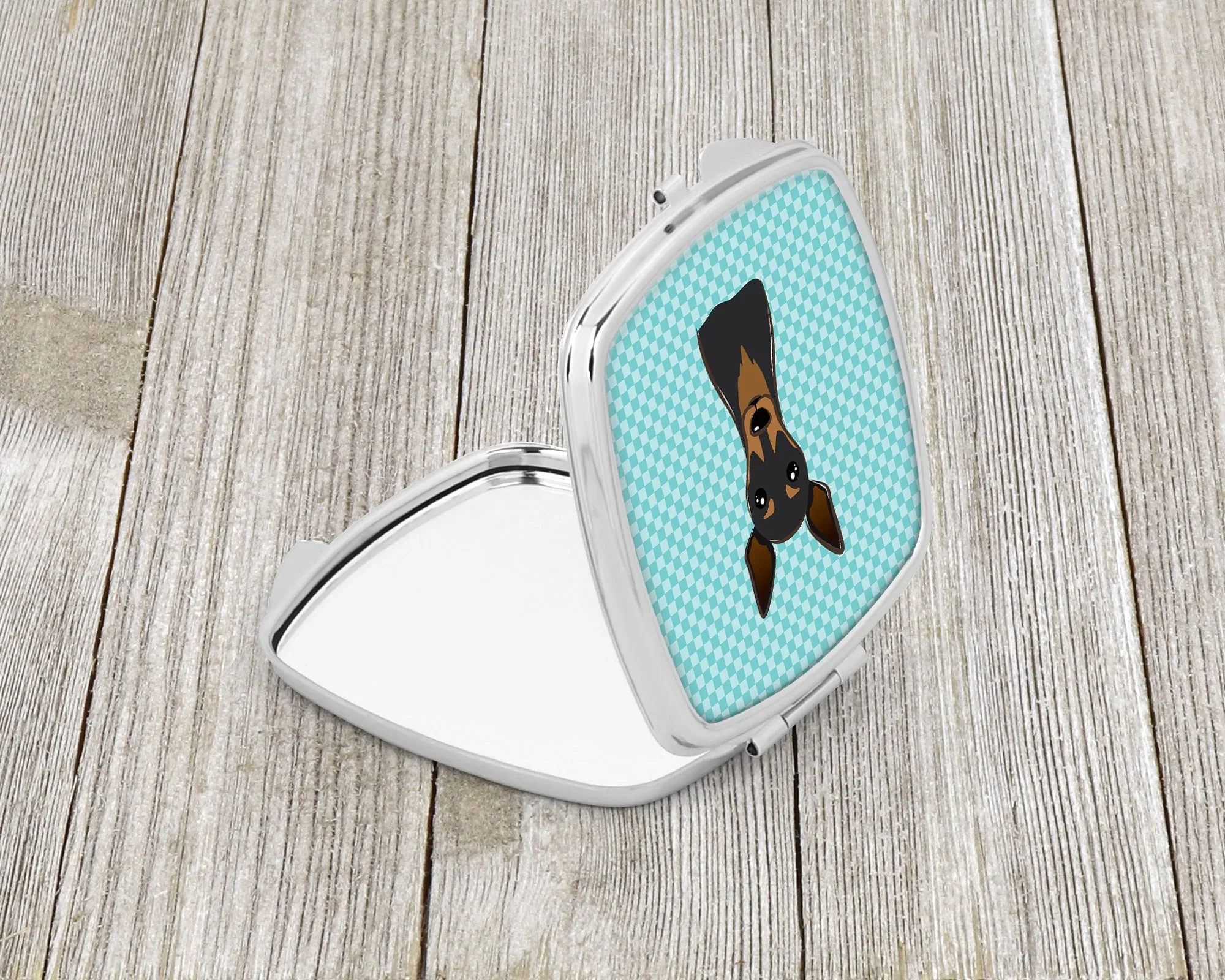 Checkerboard Blue Min Pin Compact Mirror BB1178SCM