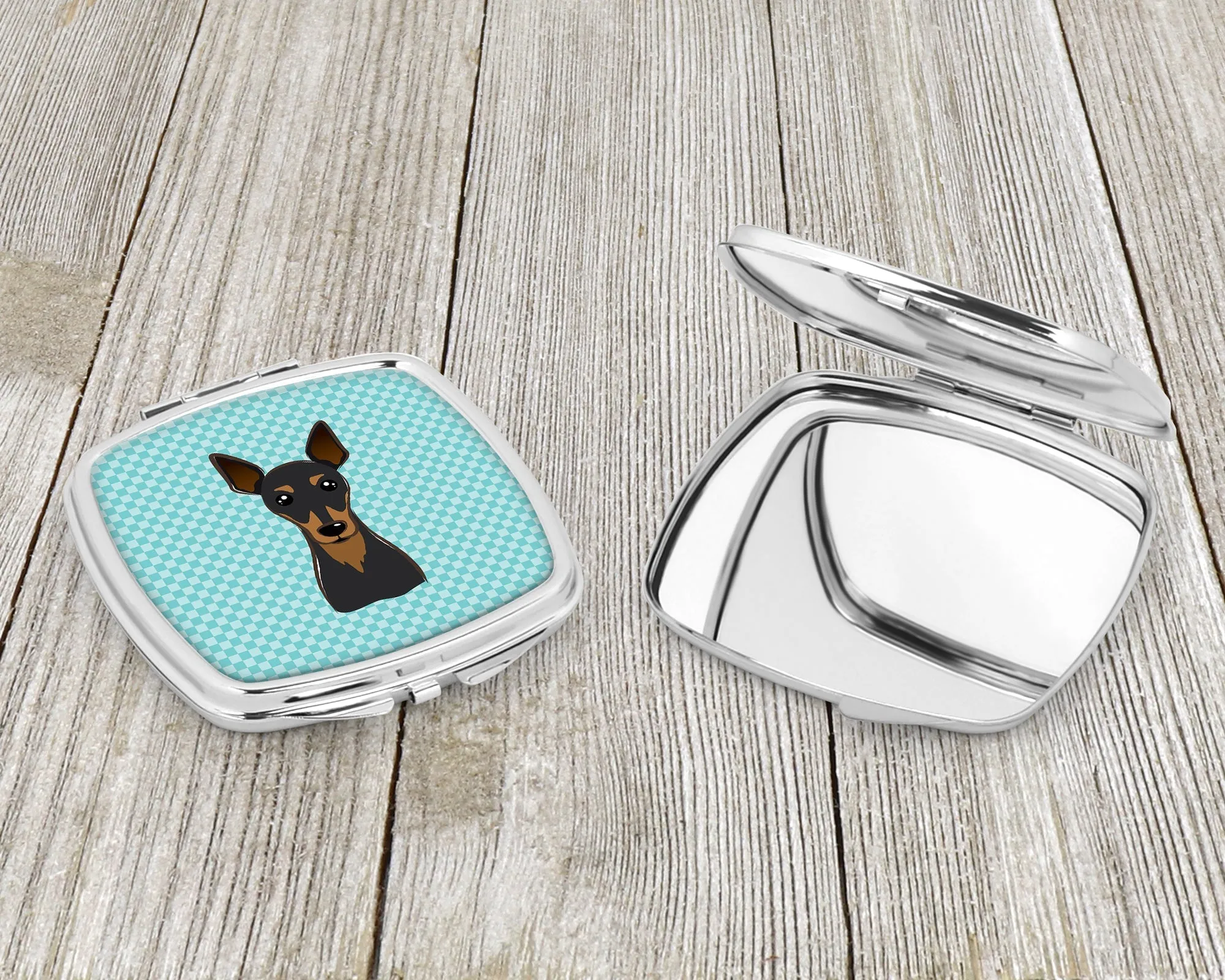Checkerboard Blue Min Pin Compact Mirror BB1178SCM
