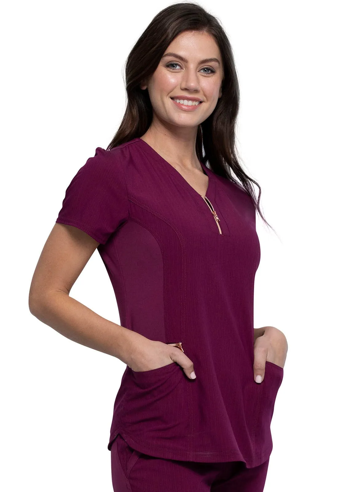 Cherokee Statement V-Neck Top Wine CK876WIN