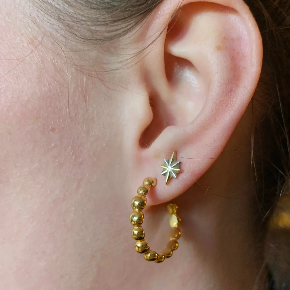 Chubby Pebble Hoop Earrings