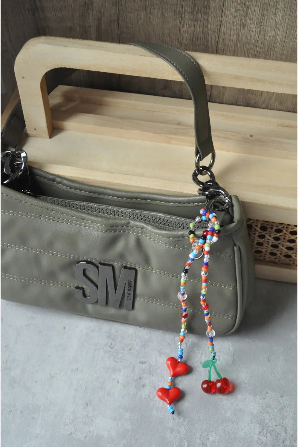 Chunky Heart Cherry Bag Charm