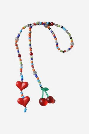 Chunky Heart Cherry Bag Charm