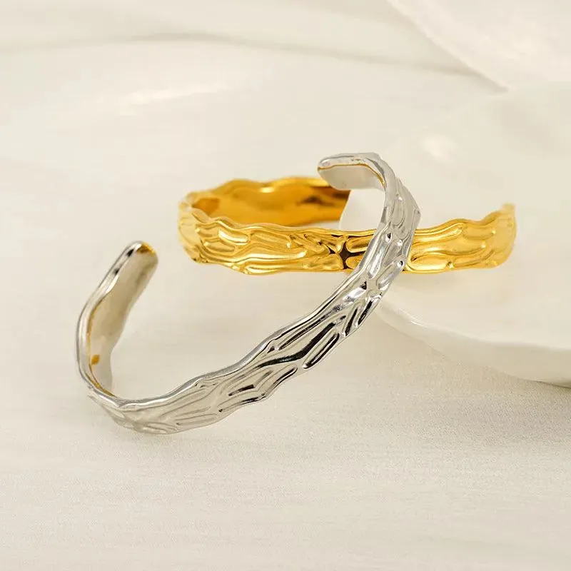 Classic Textured Stainless Steel Strand Bracelets – Elegant Fashion Jewellery for Women