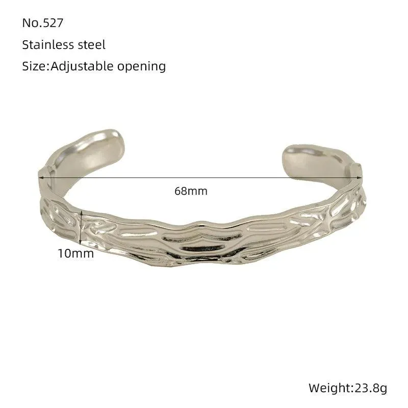 Classic Textured Stainless Steel Strand Bracelets – Elegant Fashion Jewellery for Women