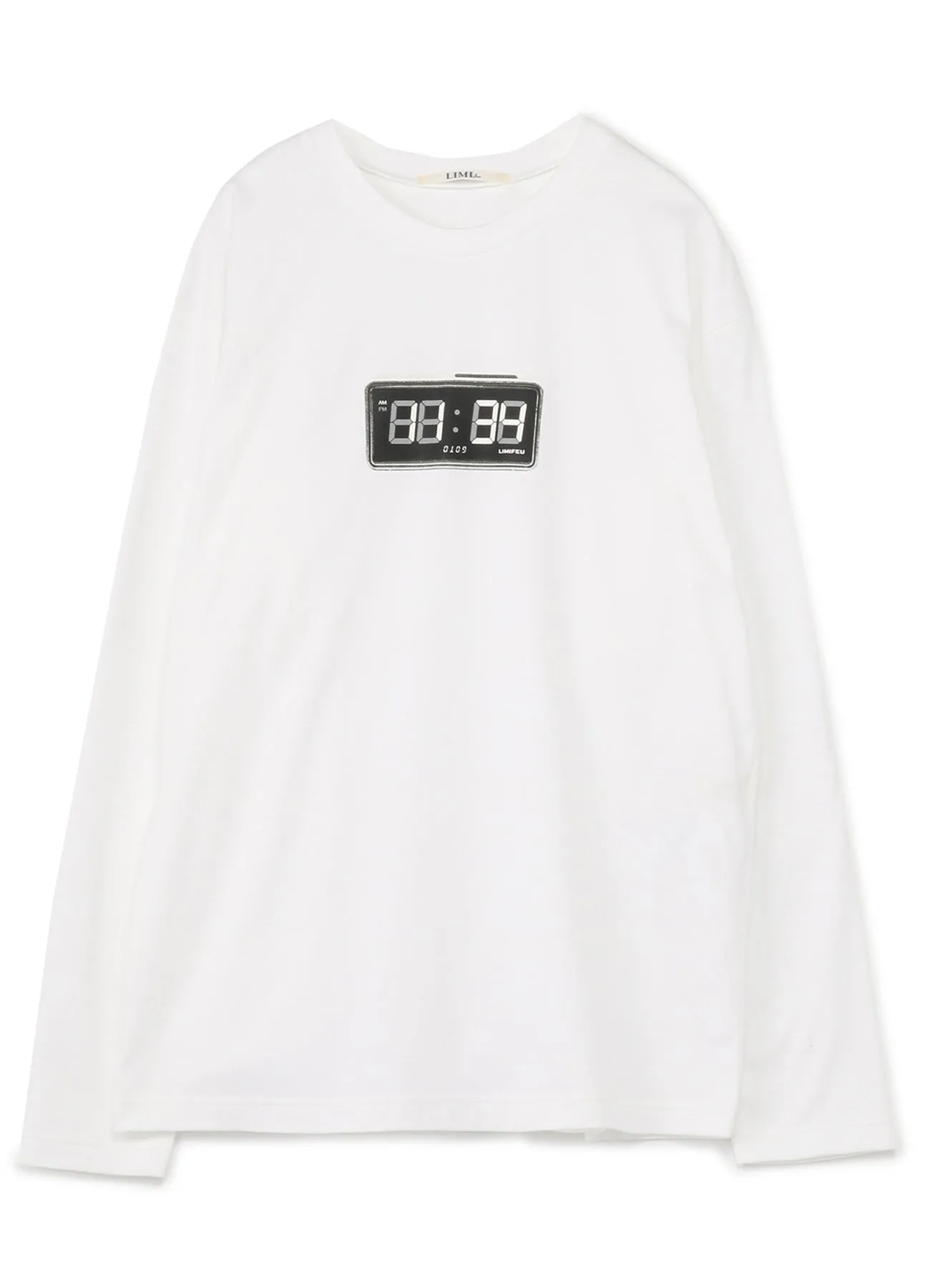 Clock Print Oversized Long T-Shirt