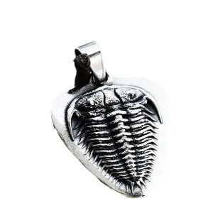Custom Retro Trilobite Titanium Steel Pendant for Men - Unique Lettered Accessory