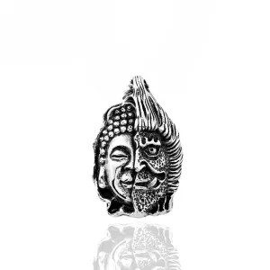 Customizable Retro Titanium Steel Men's Pendant - God and Devil Design