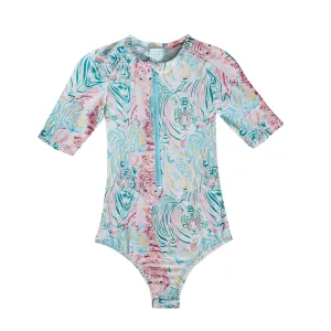 GIRL'S ONE PIECE SHORT SLEEVE ANIMALS