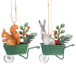 Gisela Graham Resin Hare/Squirrel Tin Barrow Decoration (Choice of 2)
