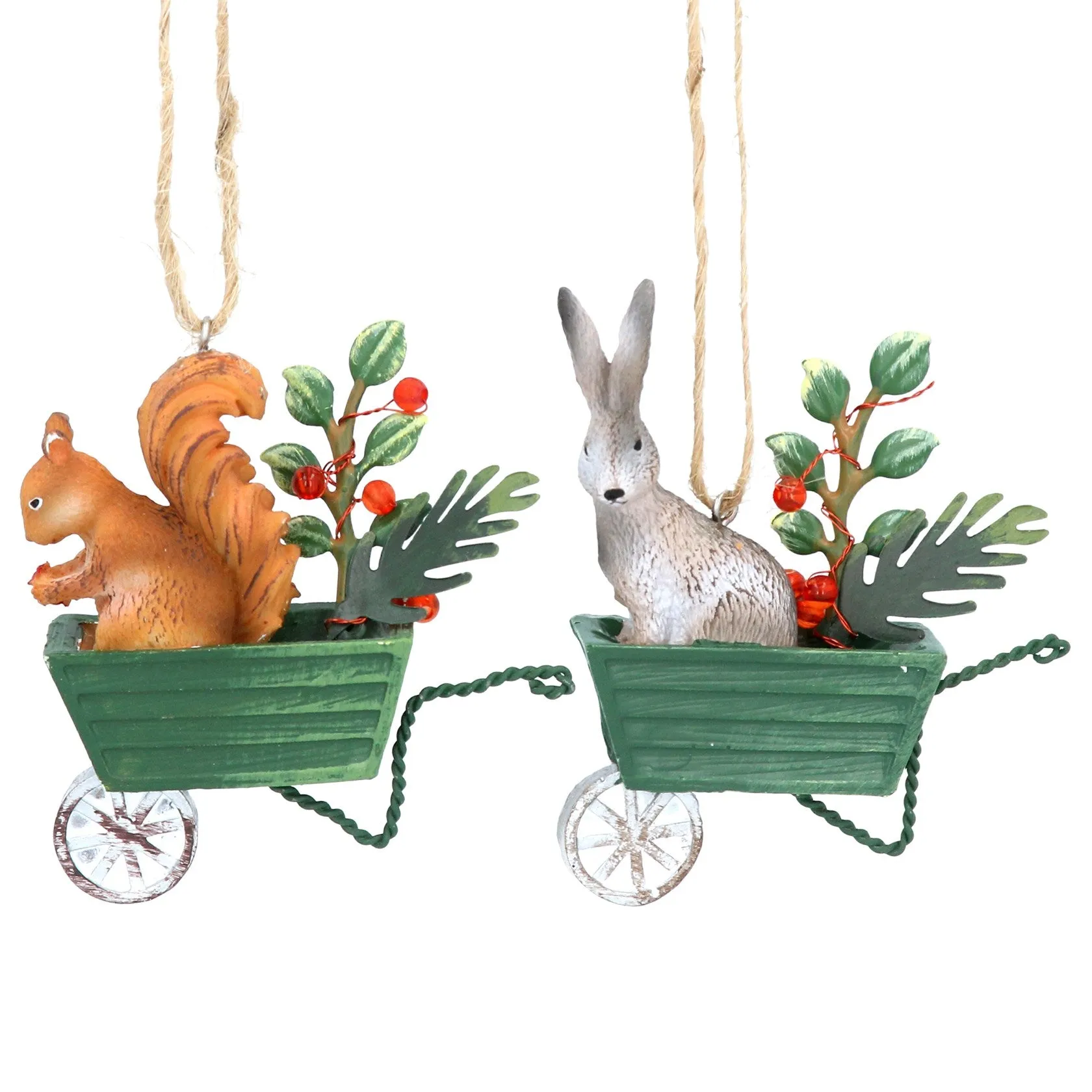 Gisela Graham Resin Hare/Squirrel Tin Barrow Decoration (Choice of 2)