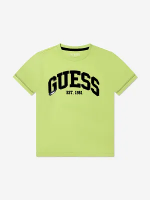 Guess Boys Logo T-Shirt in Lime