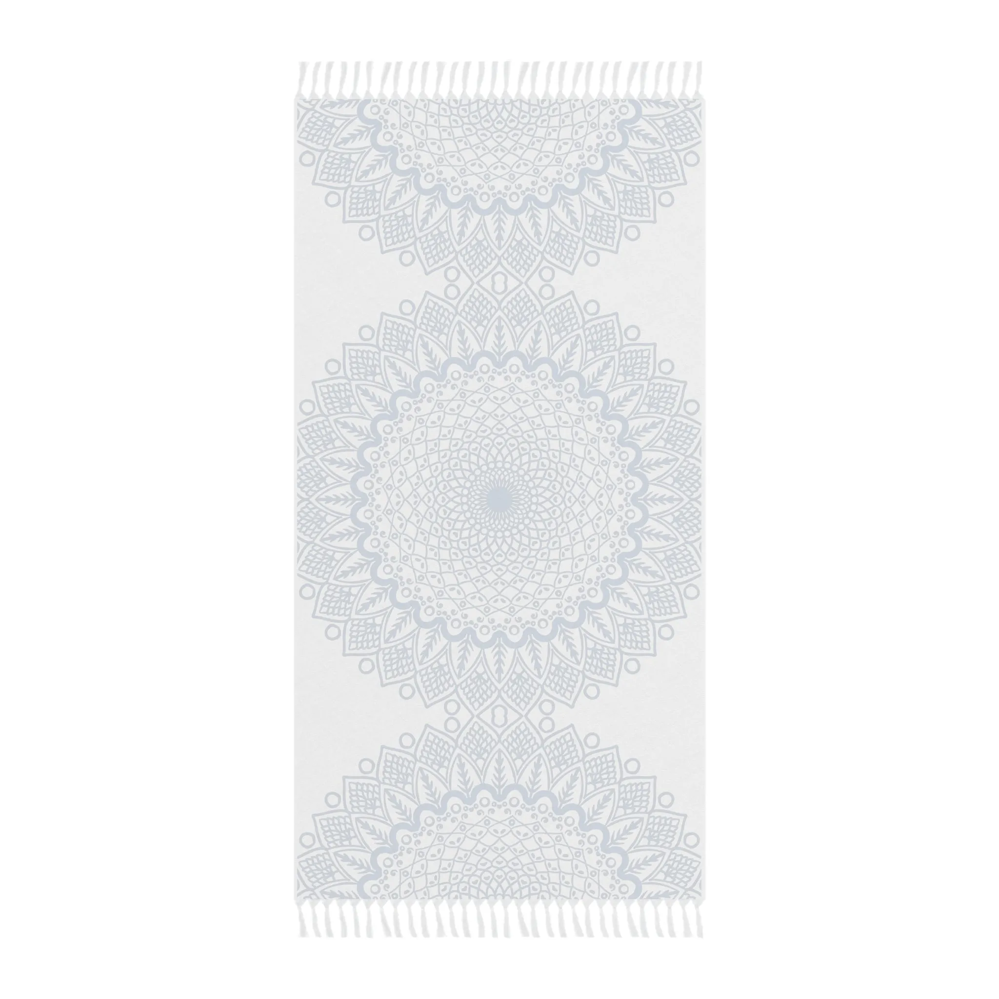 Handmade Mandala Beach Cloth - Steel Blue - Fine Art Hand-Drawn