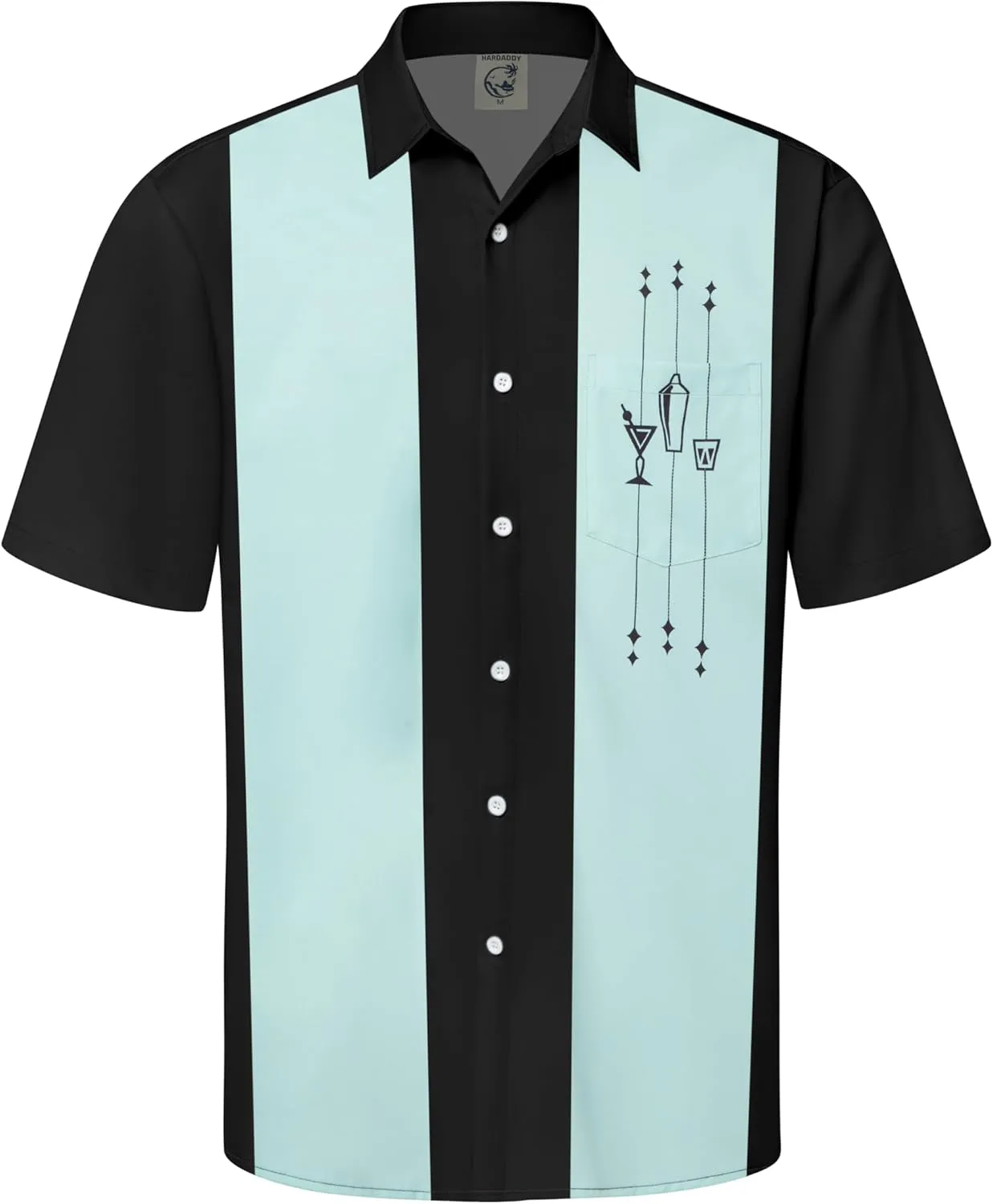 Hardaddy Men's Vintage Bowling Shirt Short Sleeve Button Down Hawaiian Summer Beach Printed Casual Shirts