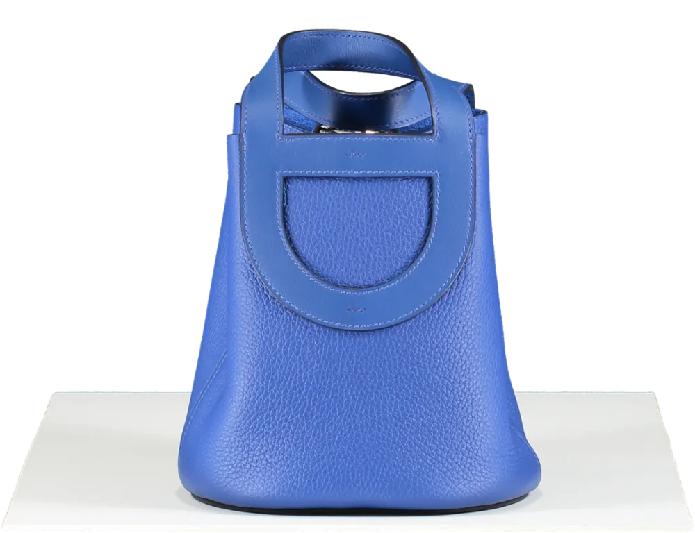Herms In The Loop 18 Taurillon Clemence Leather Bleu Royale Bag with palladium hardware BOX FRESH