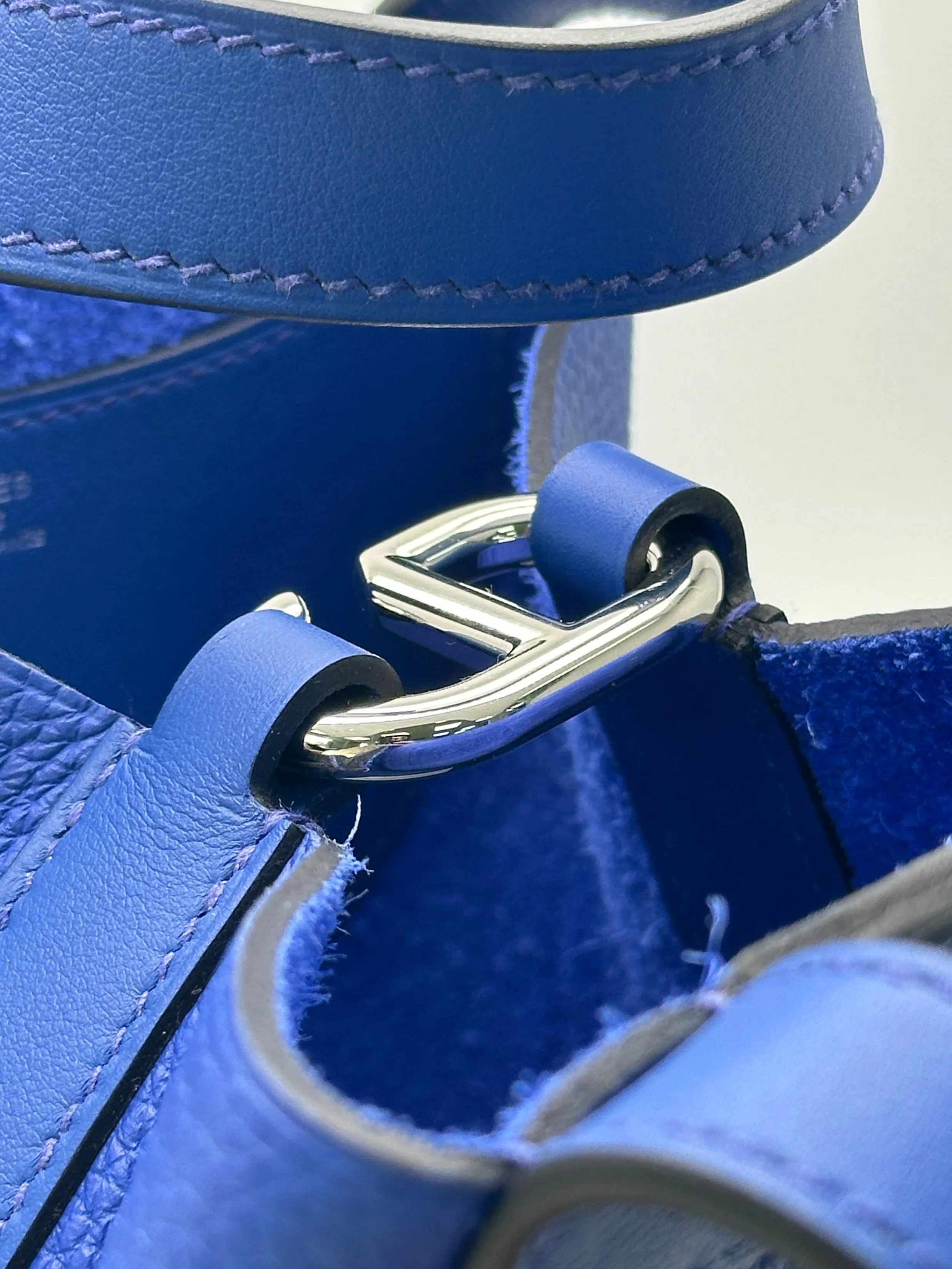 Herms In The Loop 18 Taurillon Clemence Leather Bleu Royale Bag with palladium hardware BOX FRESH