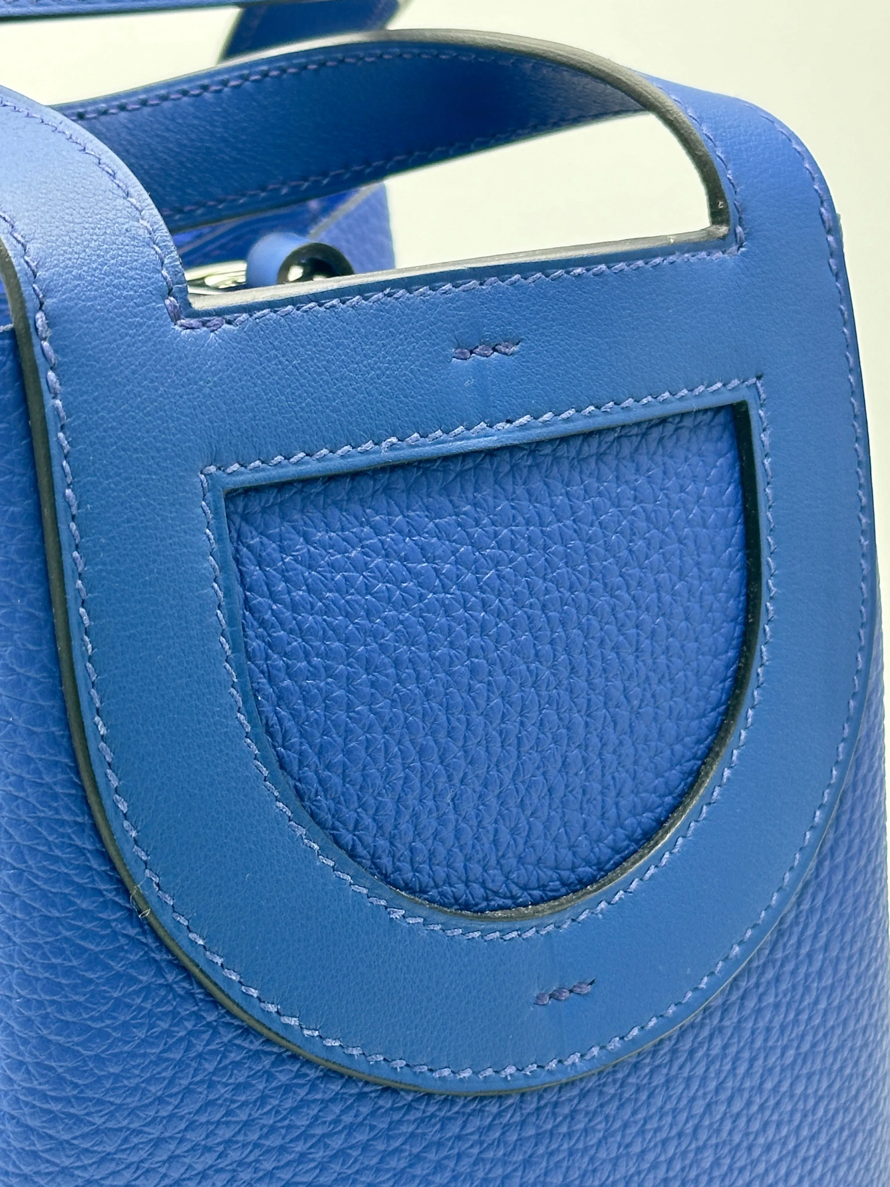 Herms In The Loop 18 Taurillon Clemence Leather Bleu Royale Bag with palladium hardware BOX FRESH