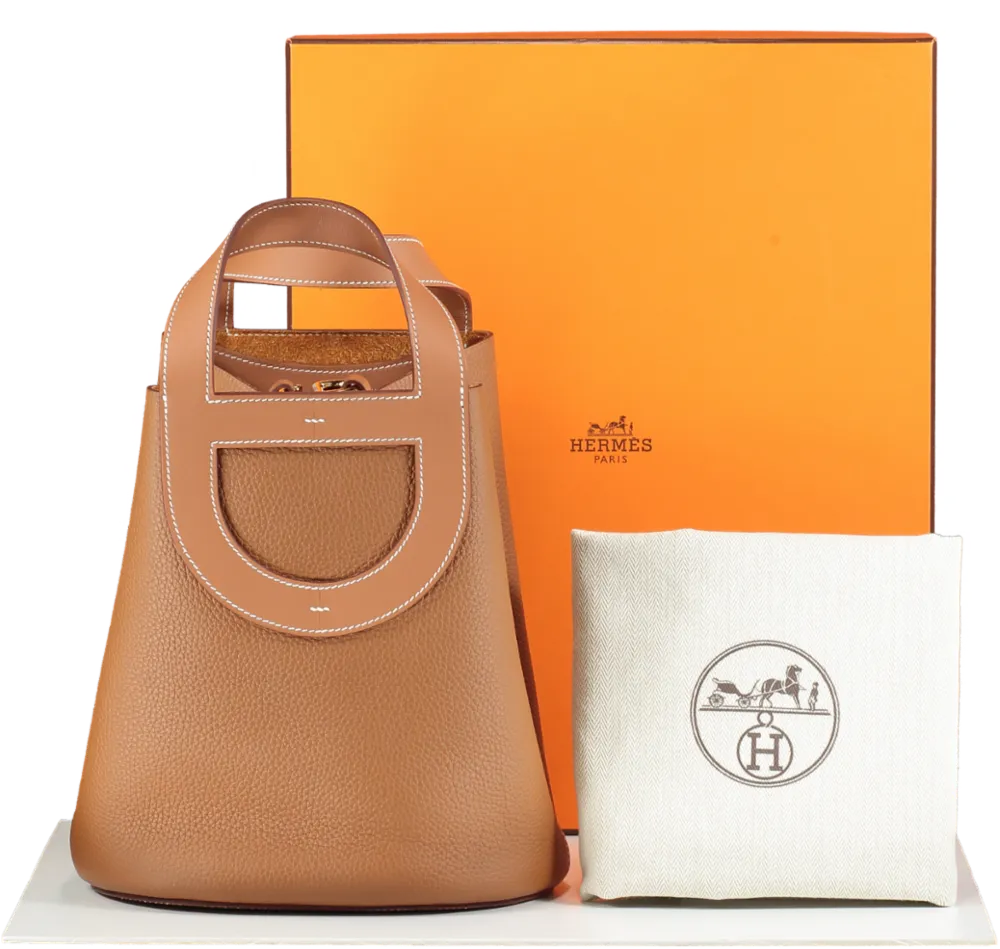 Herms In-the-loop 23 Gold Clemence leather with Gold Hardware Handbag BOX FRESH