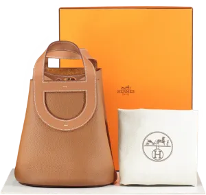 Herms In-the-loop 23 Gold Clemence leather with Gold Hardware Handbag BOX FRESH