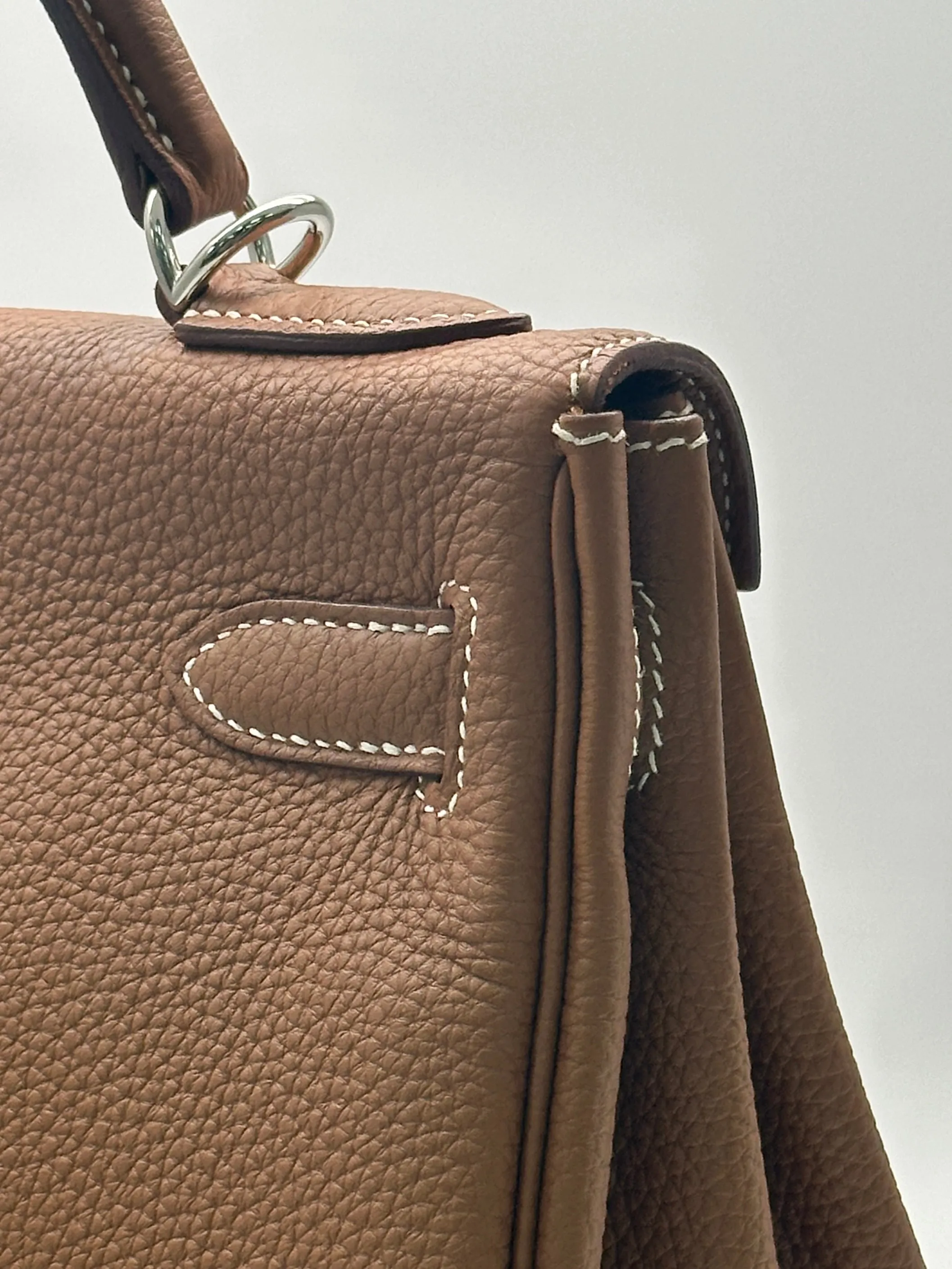 Herms Kelly 32 Gold Togo Leather with Palladium Hardware Handbag
