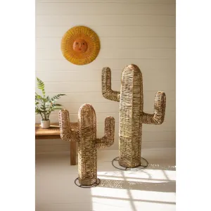 Kalalou - SET OF TWO WOVEN SEAGRASS CACTI - A6329