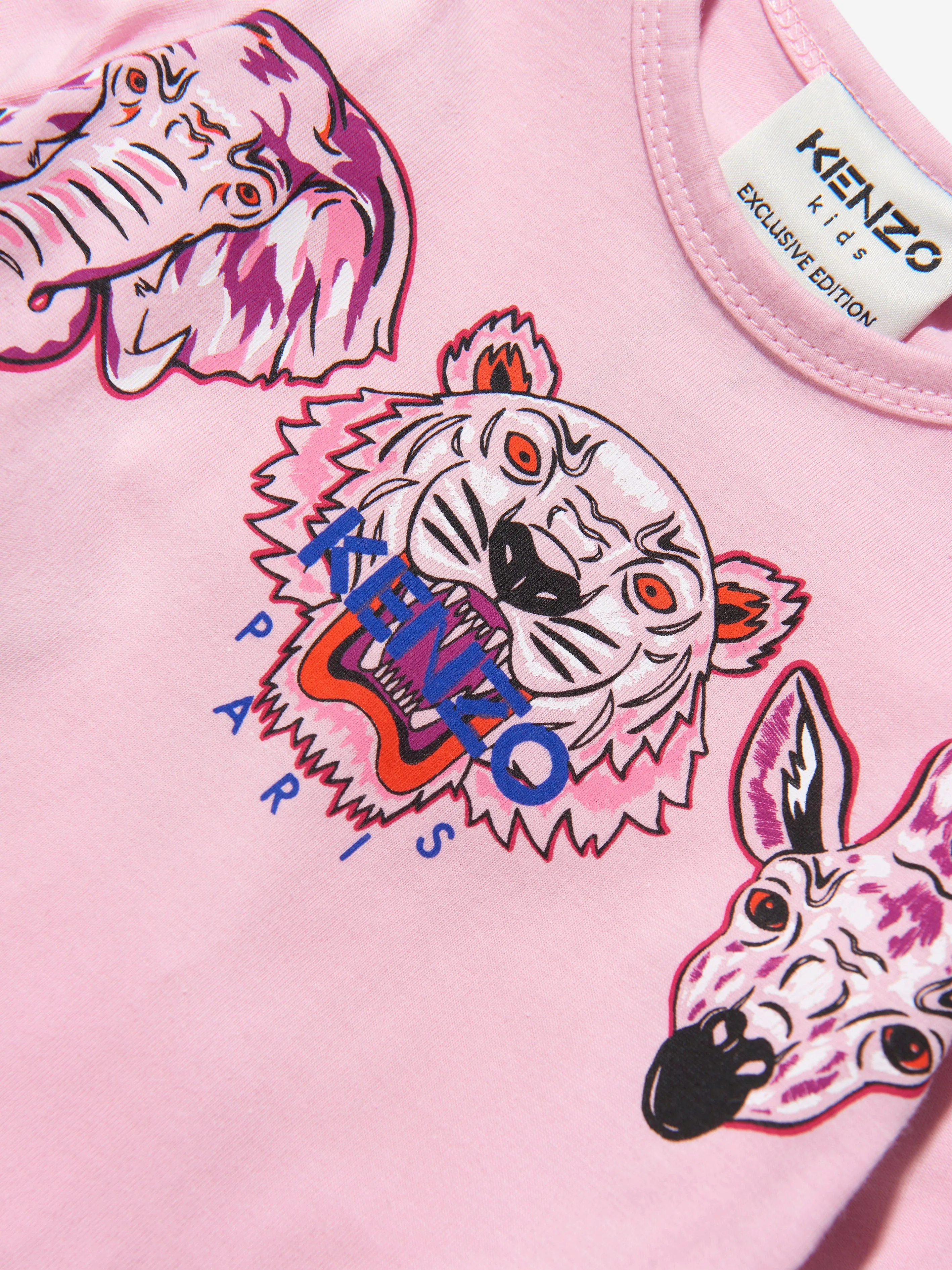 KENZO Baby Girls Long Sleeve Tiger Dress