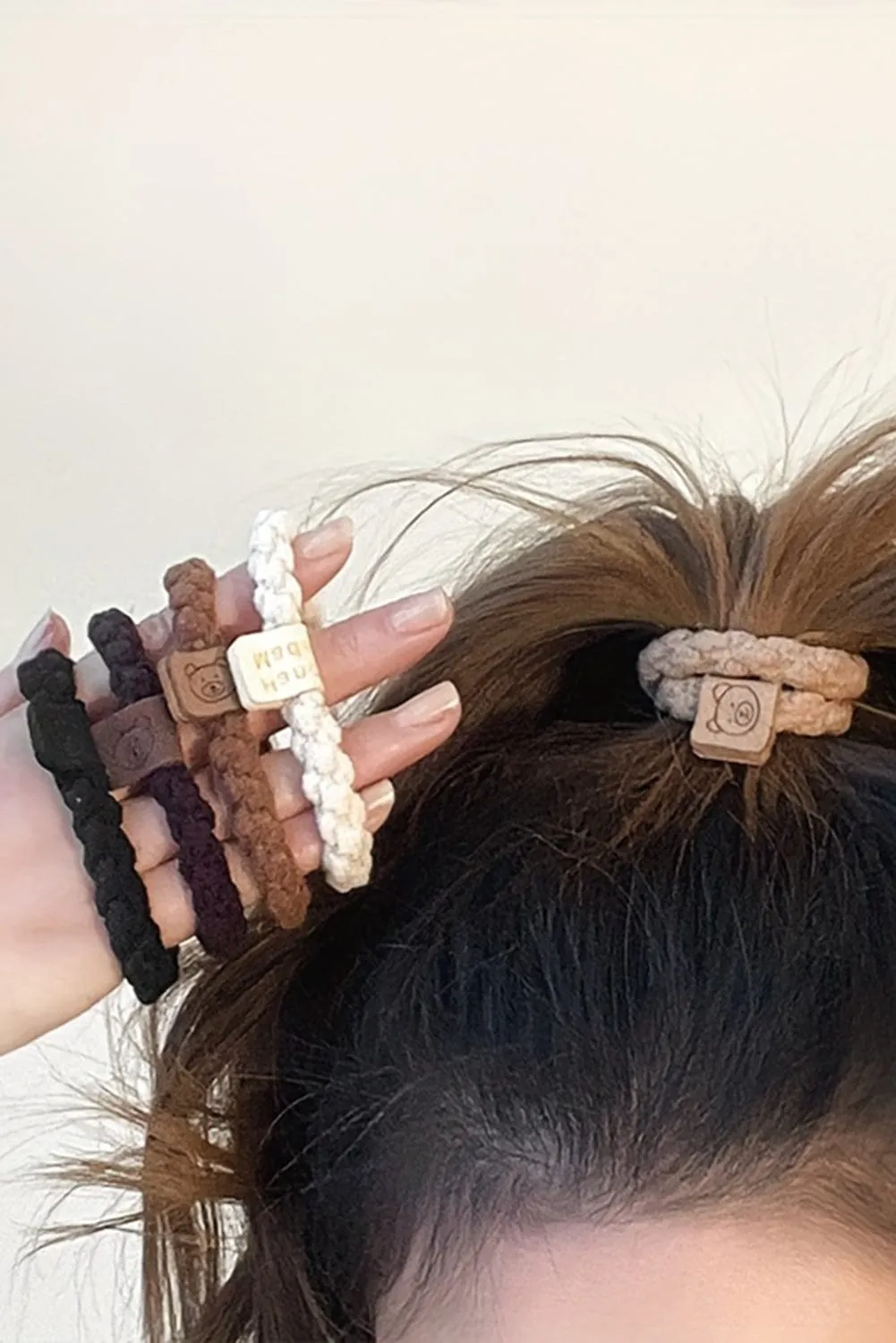 Khaki 5Pcs Braided Elastic Hairband | PRE ORDER