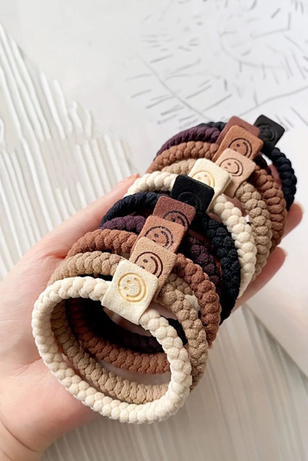 Khaki 5Pcs Braided Elastic Hairband | PRE ORDER