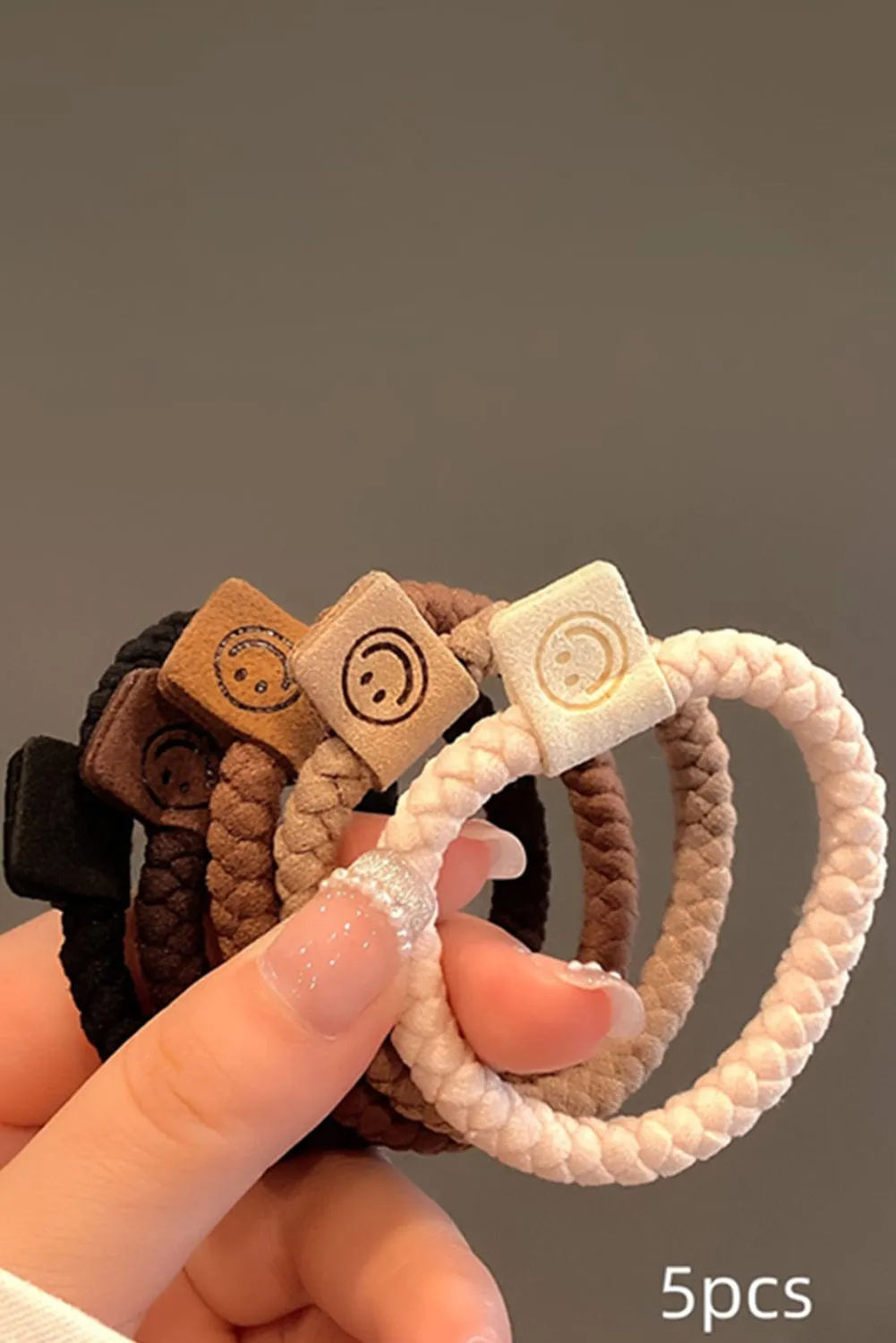 Khaki 5Pcs Braided Elastic Hairband | PRE ORDER