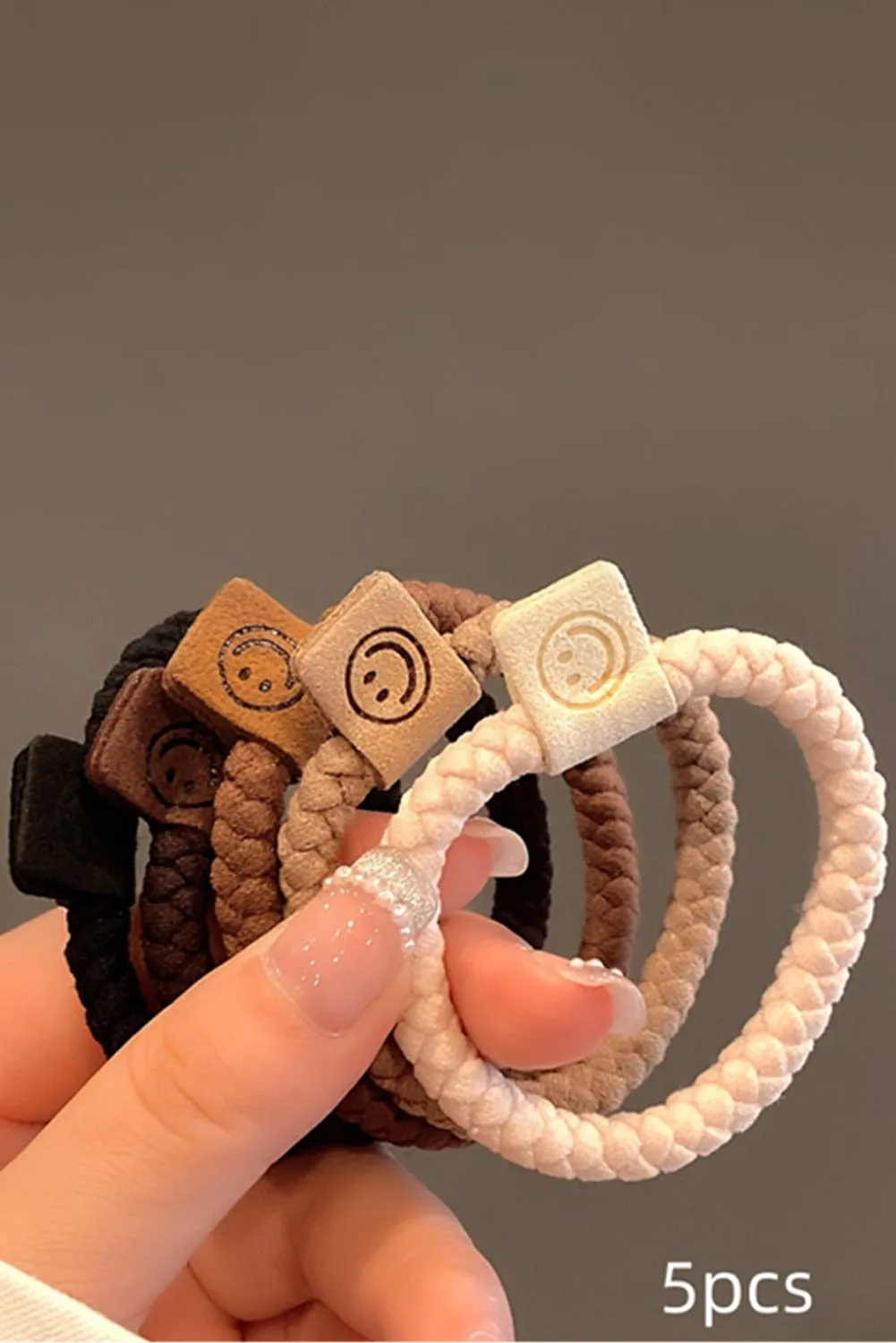 Khaki 5Pcs Braided Elastic Hairband | PRE ORDER