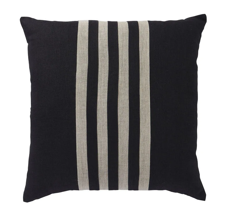 Linen Colette Stripes 50x50cm Cushion Black