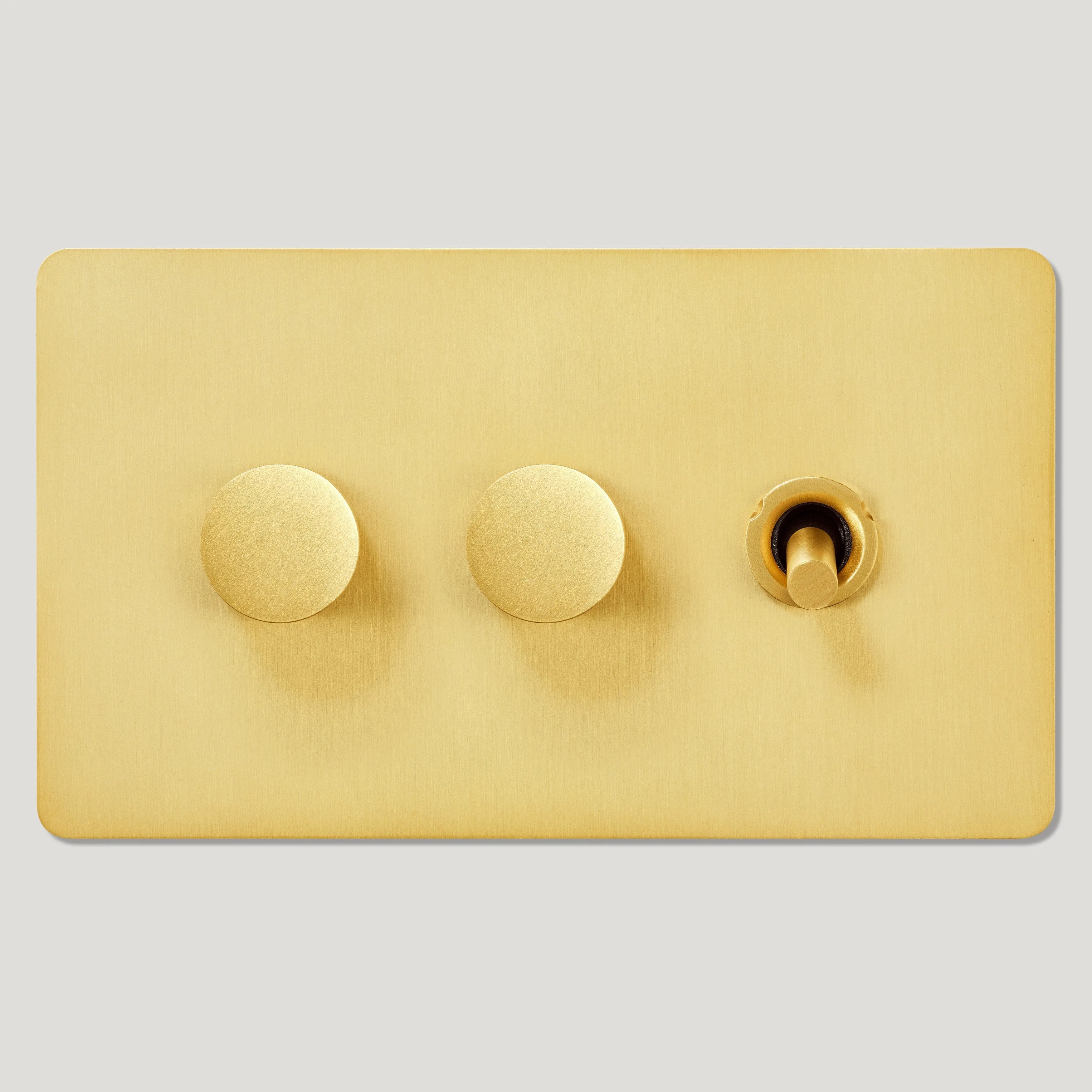 MAXWELL 3G Smooth Mixed Light Switch 1 Toggle / 2 Dimmer - Brass