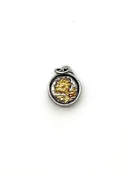 Petite Daisy Charm in Mixed Metal Britannium