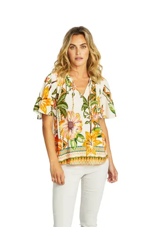 Ping Pong Bell Sleeve Blouse - Ipanema Print
