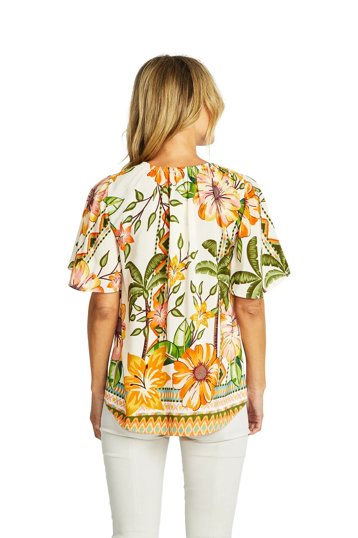 Ping Pong Bell Sleeve Blouse - Ipanema Print